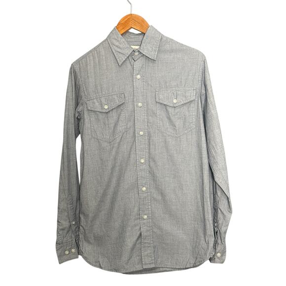 Wrangler Small Chambray Long Sleeve Western Shirt - Picture 2 of 4